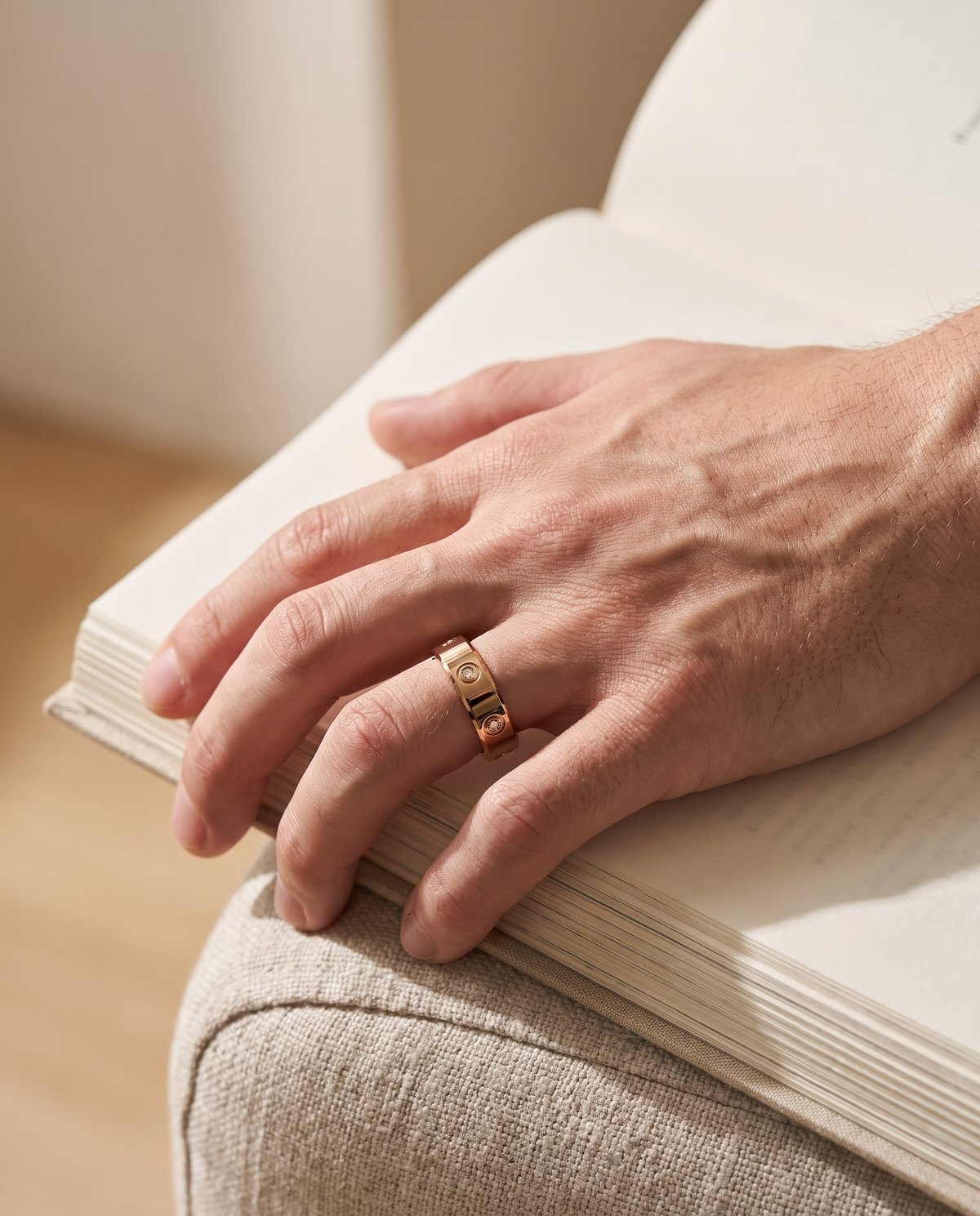 LuxenX ring worn while reading