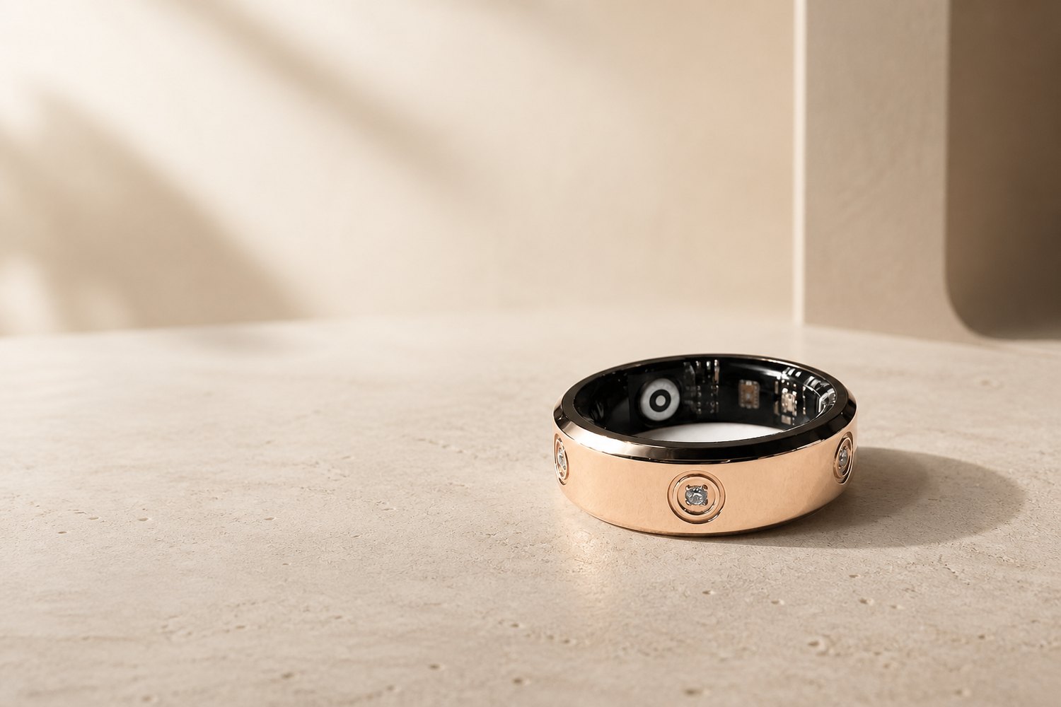 LuxenX ring on a stone surface